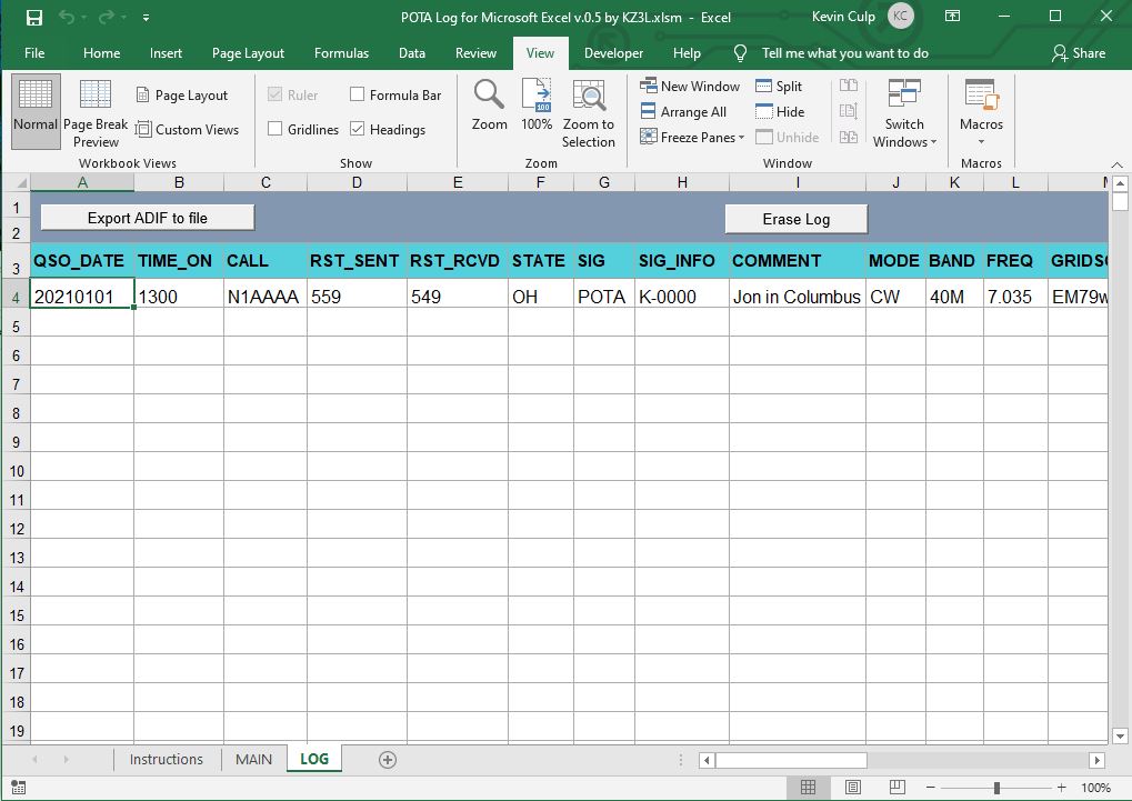 excel to adif file converter